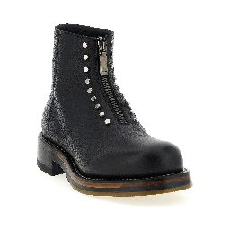 Black Calfskin Ankle Boots