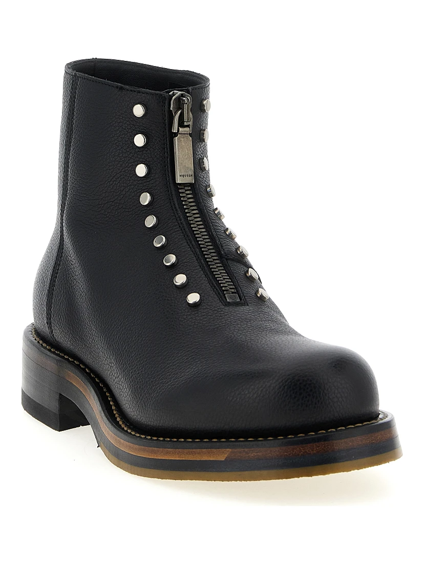 Black Calfskin Ankle Boots