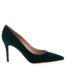 Bicolor Suede Leather High Heel Pumps