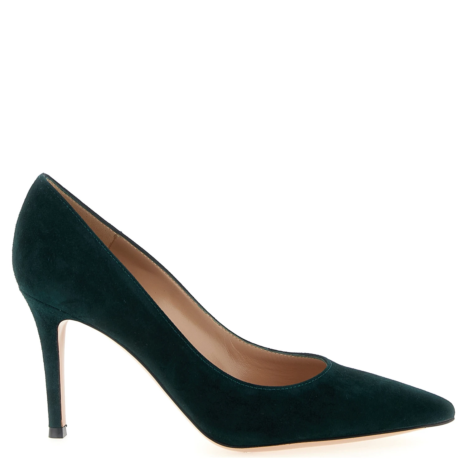 Bicolor Suede Leather High Heel Pumps