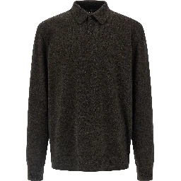 Brown Wool Polo Shirt