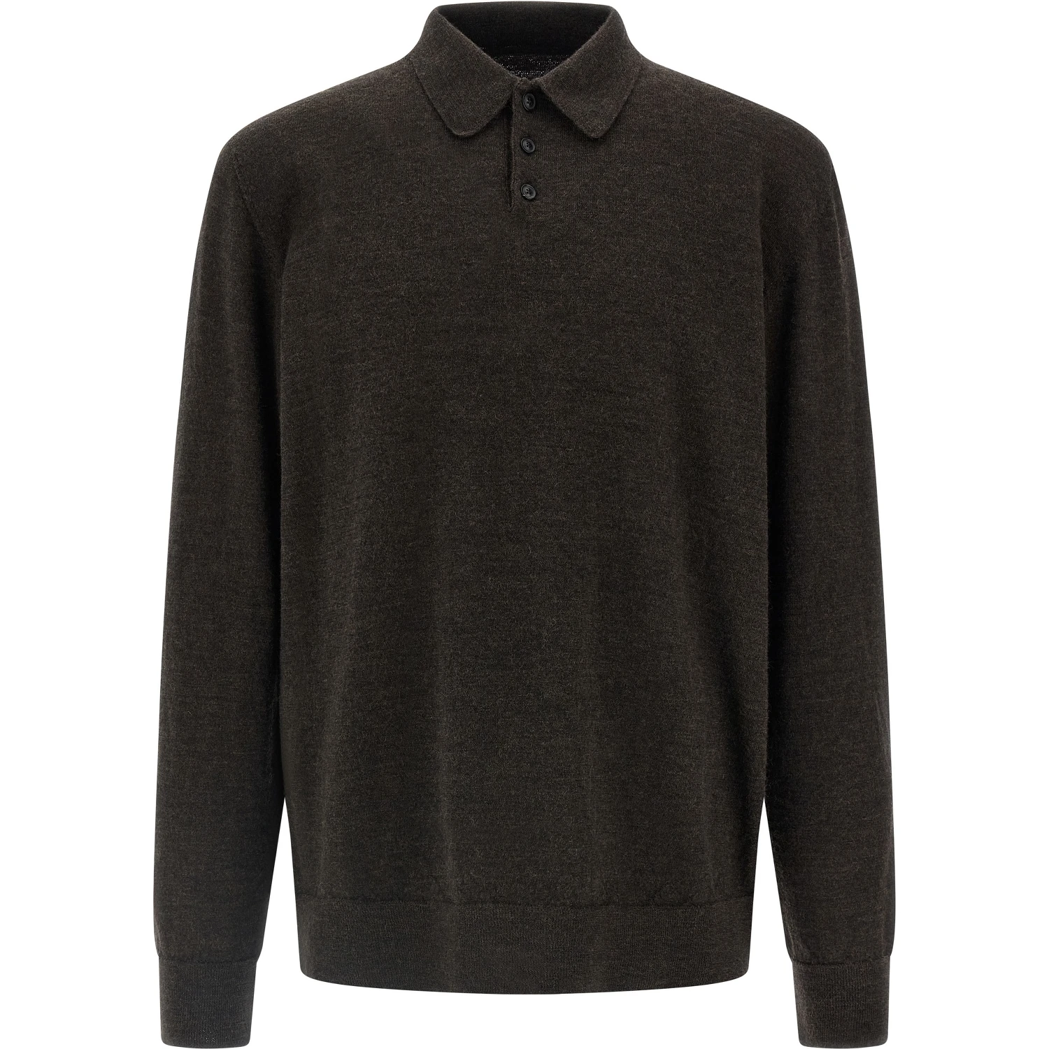 Brown Wool Polo Shirt