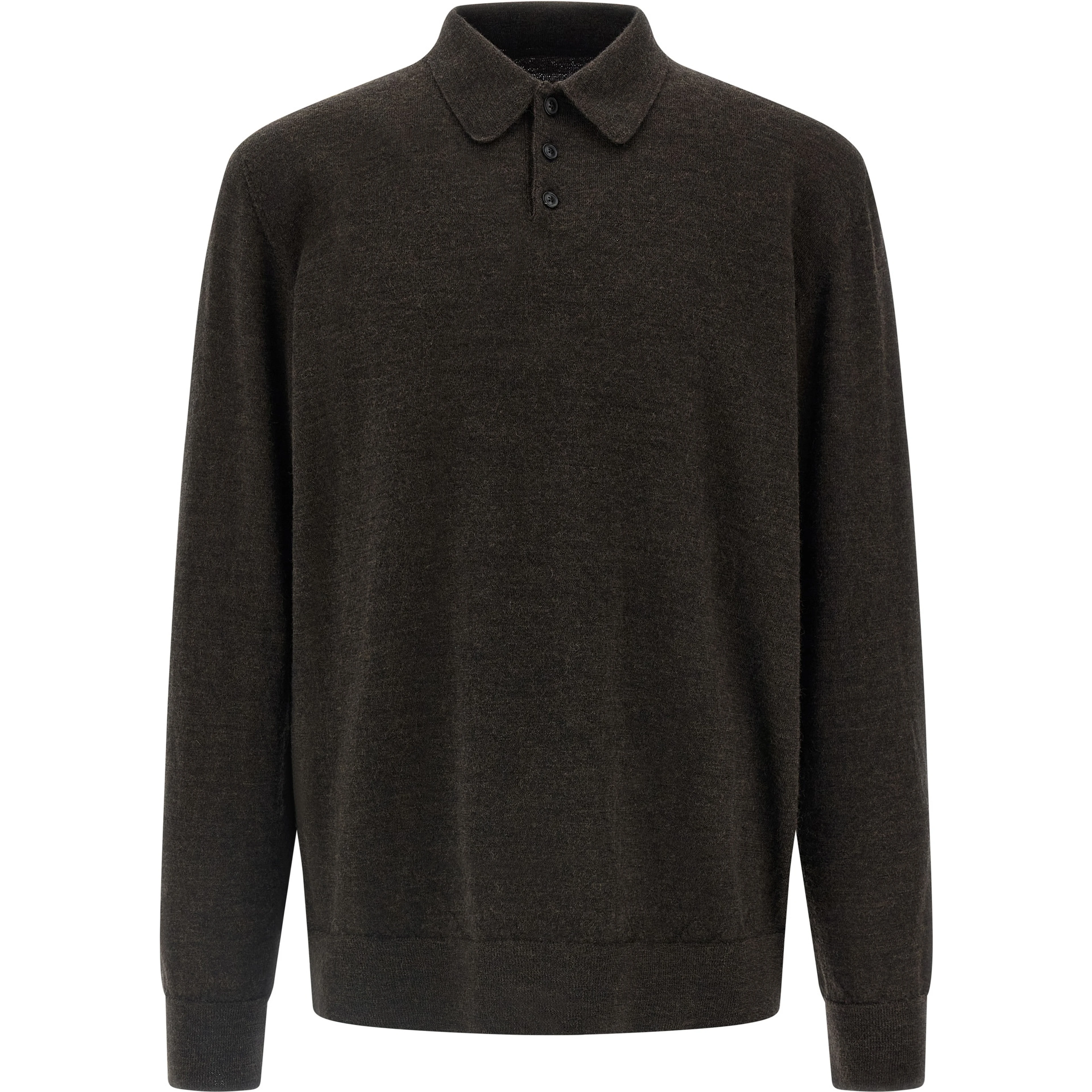 Brown Wool Polo Shirt