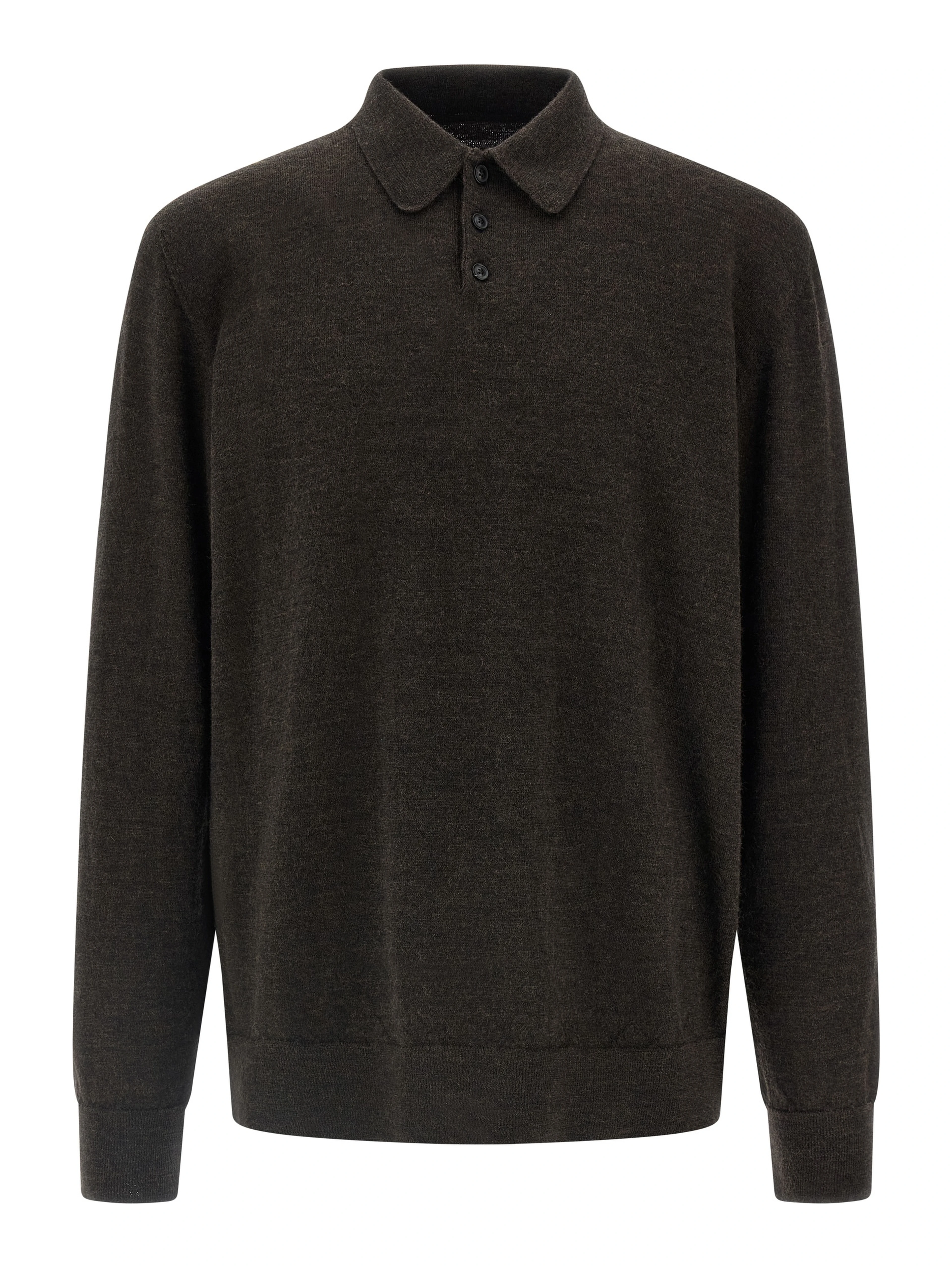 Brown Wool Polo Shirt