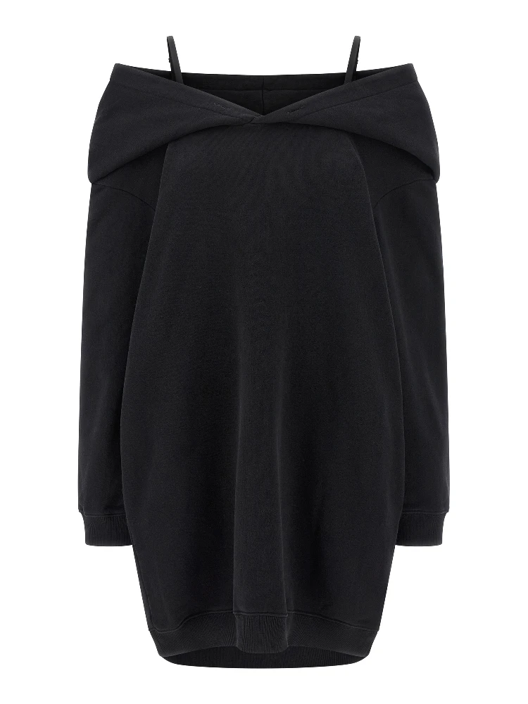 Black Cotton Short Dress