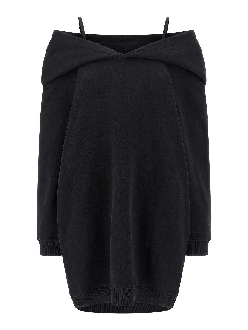 Black Cotton Short Dress