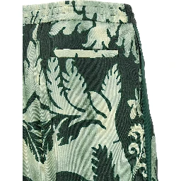 Bicolor Silk Casual Pants