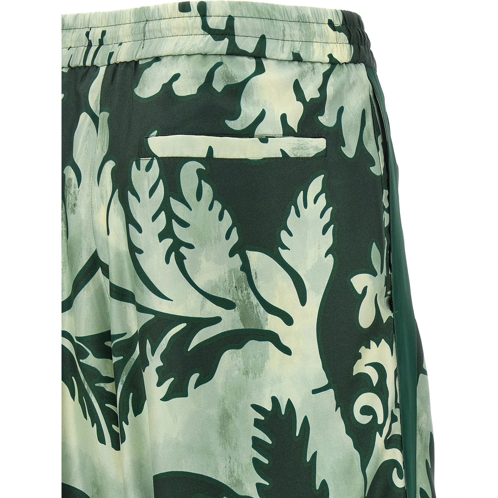 Bicolor Silk Casual Pants