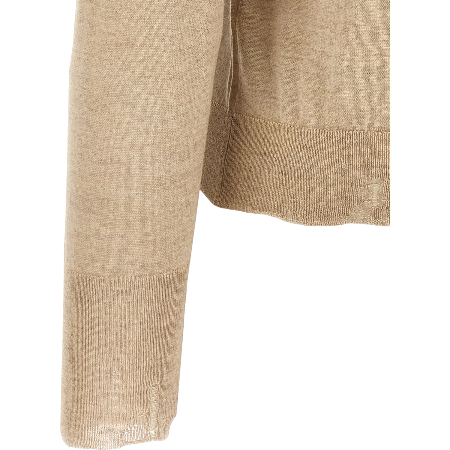 Beige Virgin Wool Cardigan