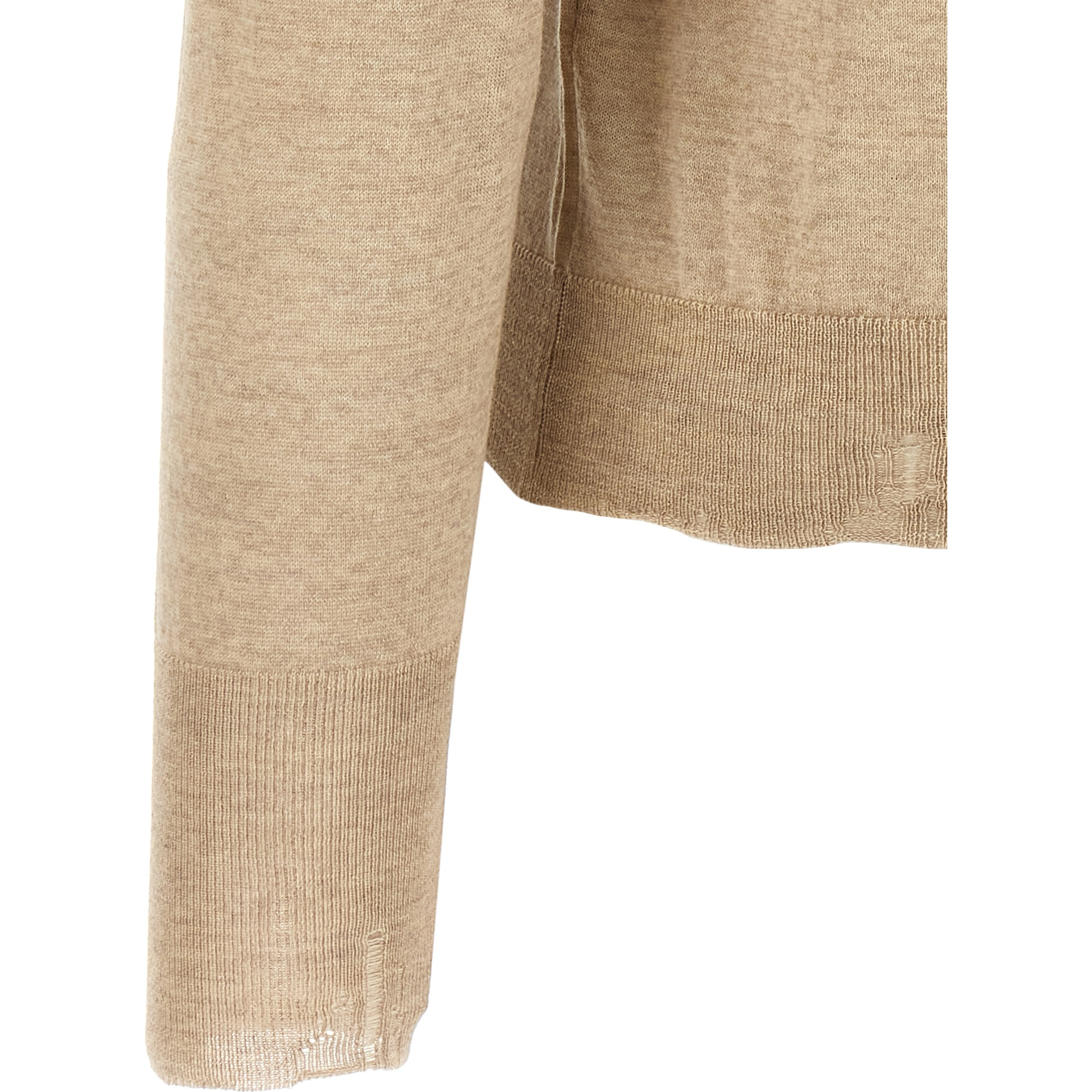 Beige Virgin Wool Cardigan