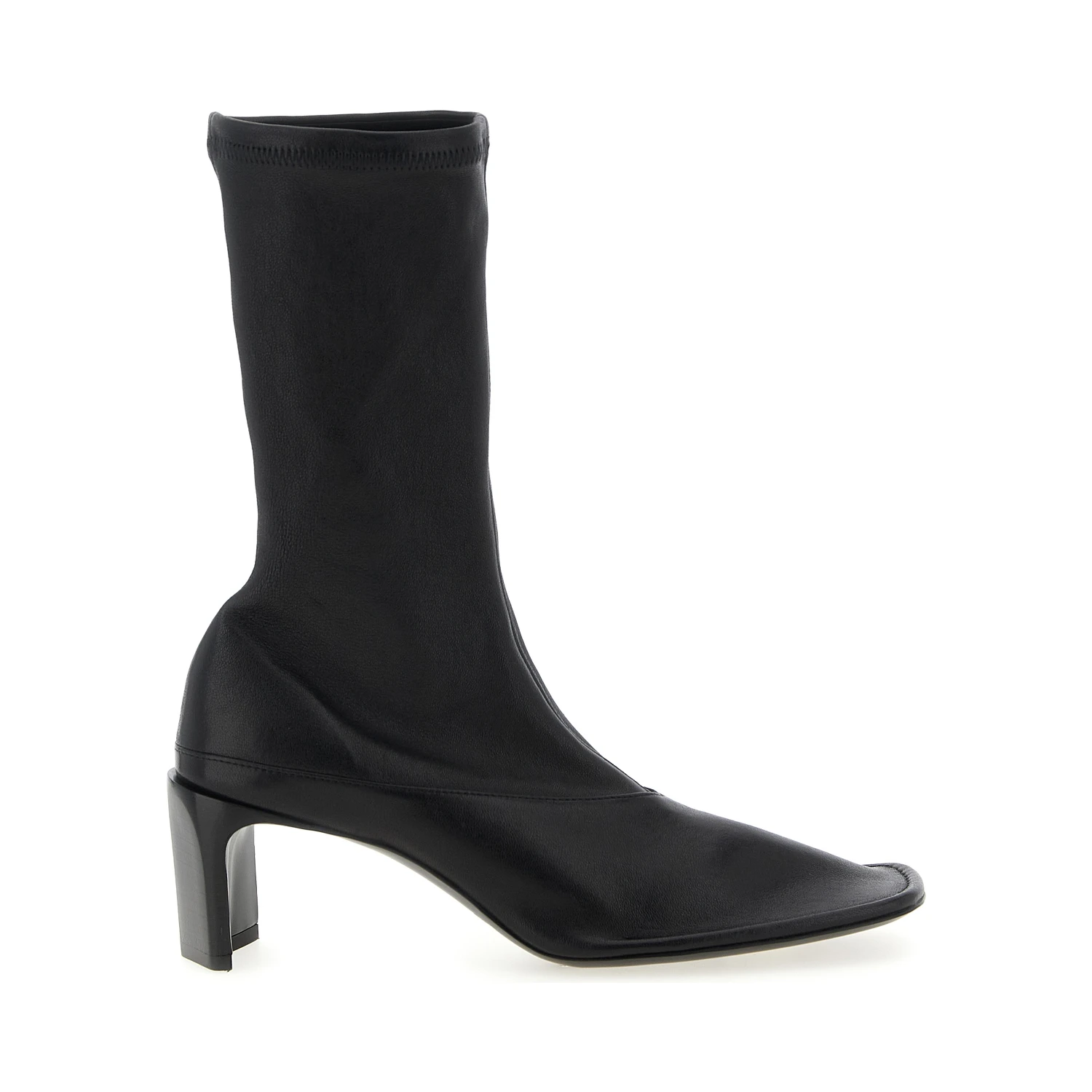 Black Lamb Leather Ankle Boots