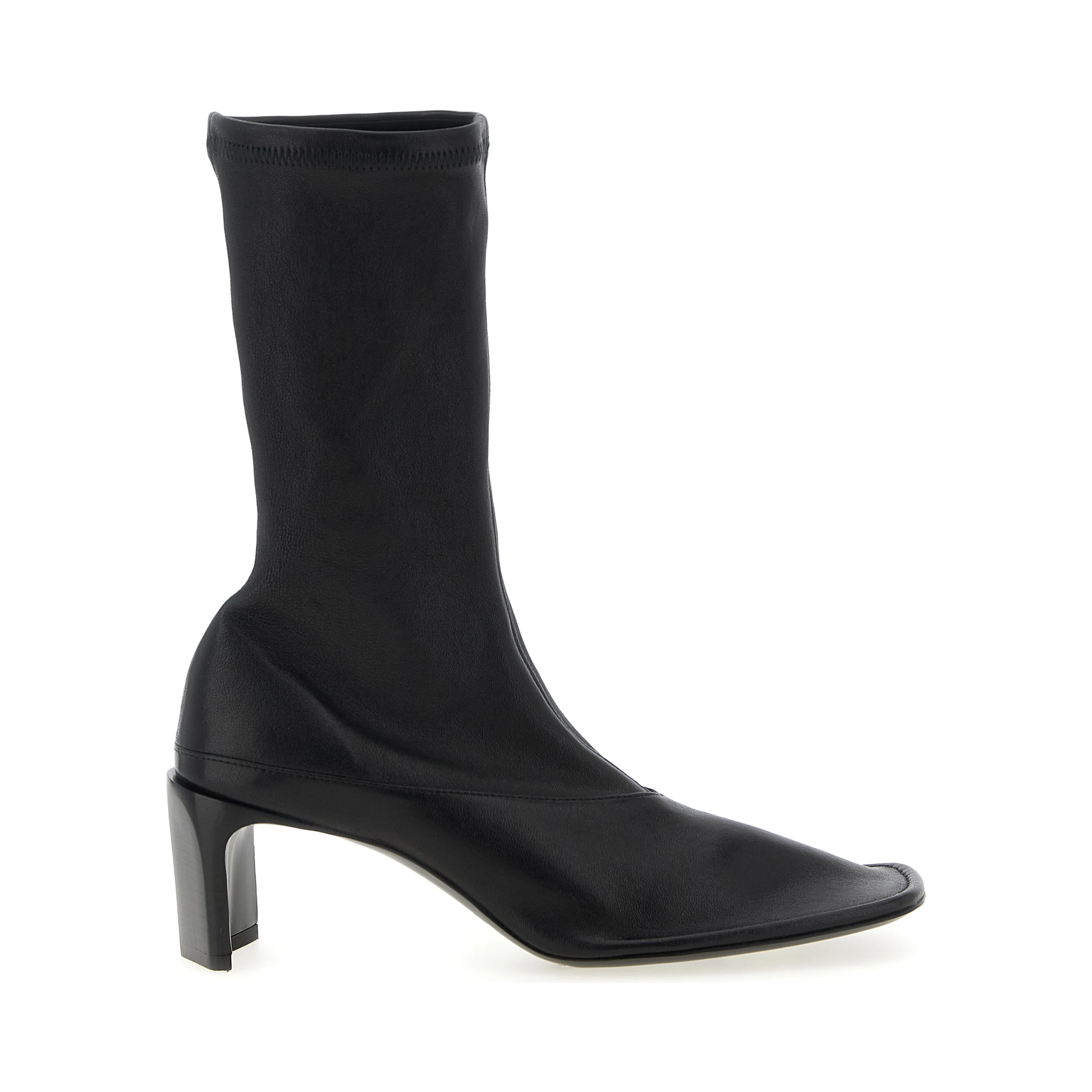 Black Lamb Leather Ankle Boots