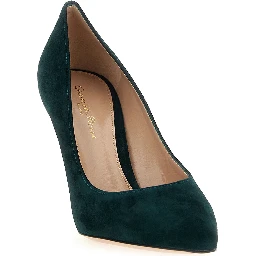 Bicolor Suede Leather High Heel Pumps