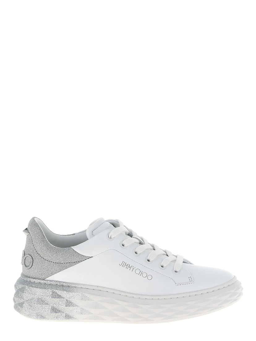Silver Leather Chunky Sneakers