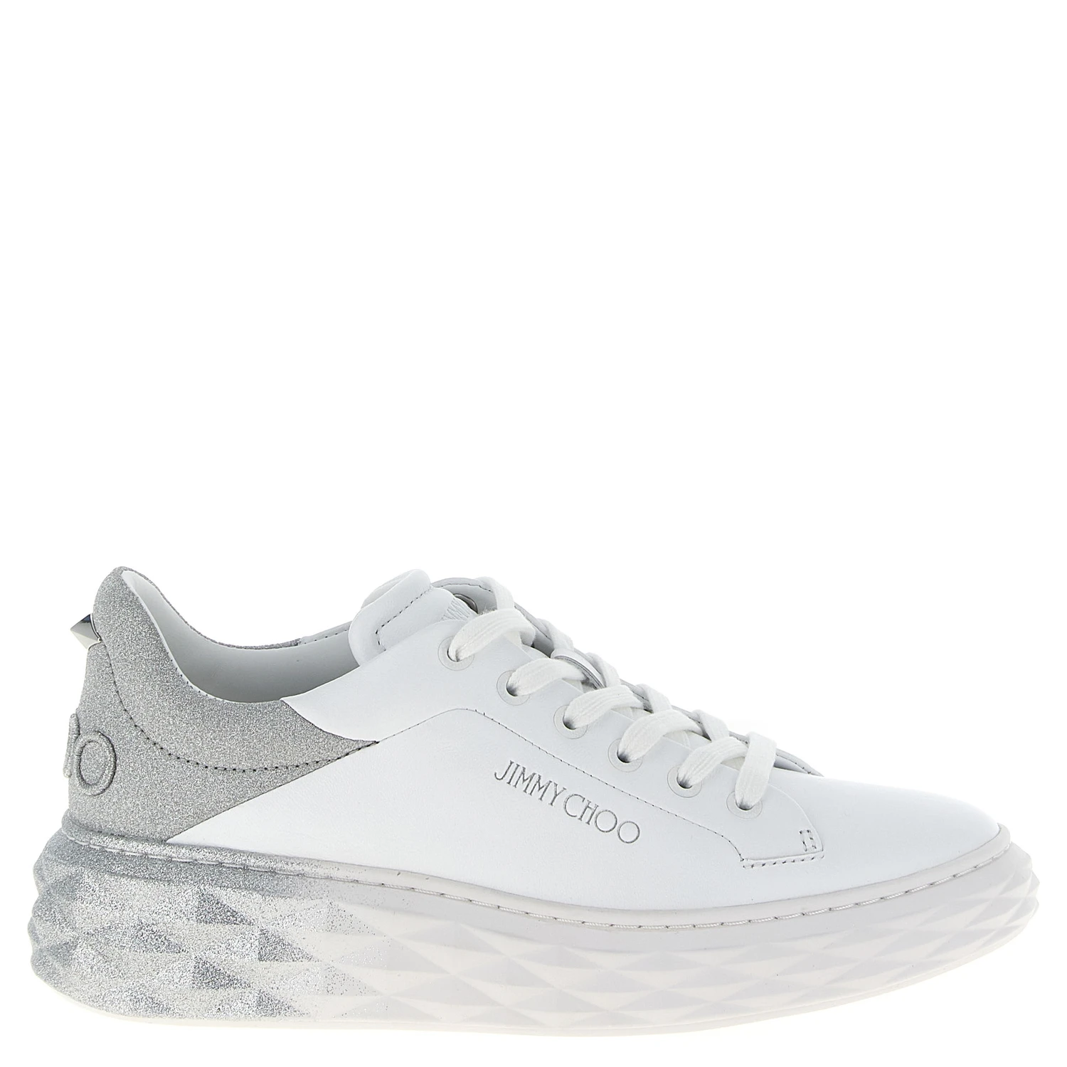 Silver Leather Chunky Sneakers