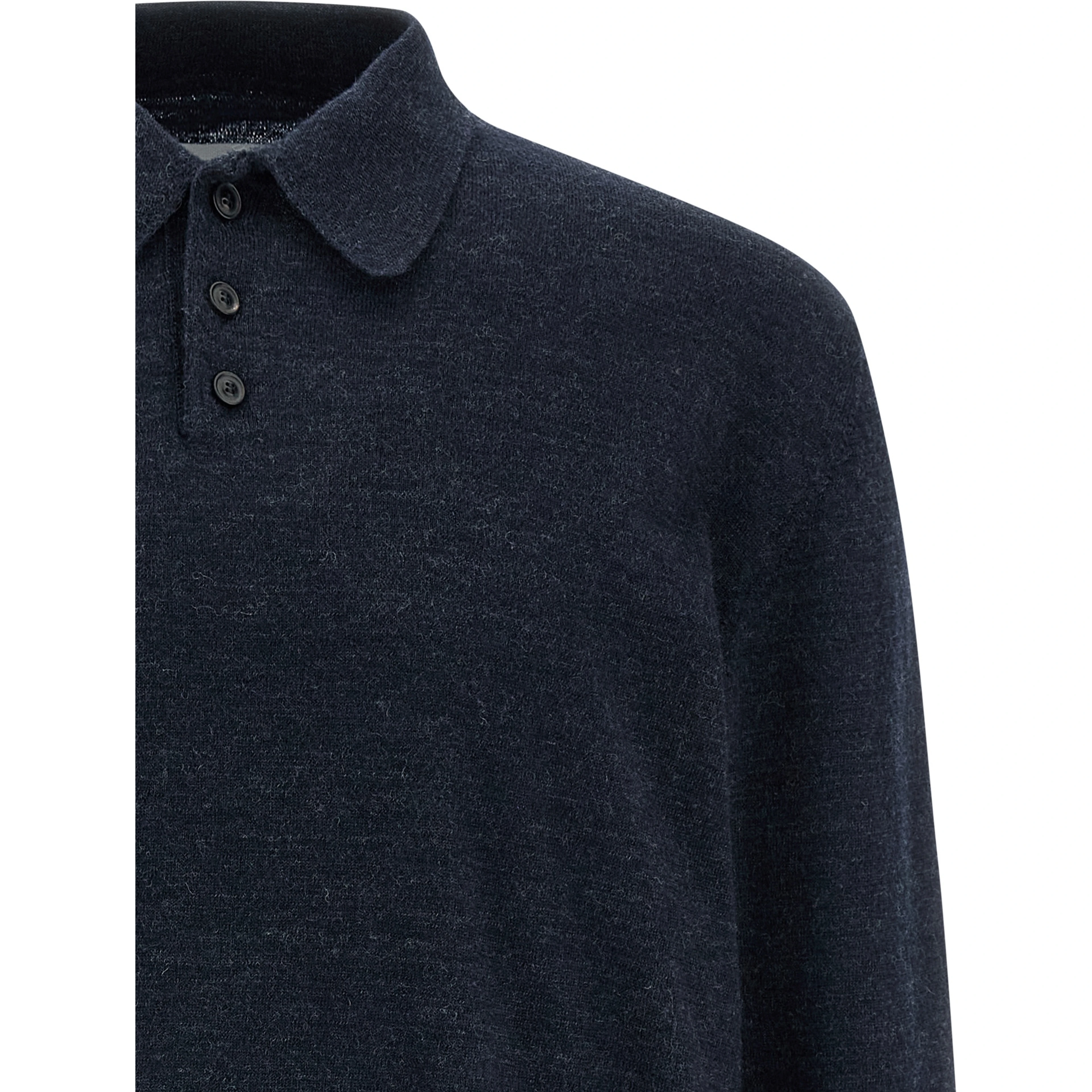 Blue Wool Polo Shirt