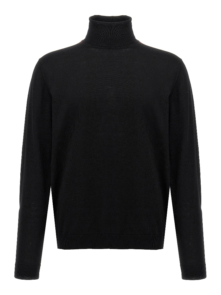 Black Merino Wool Cardigan