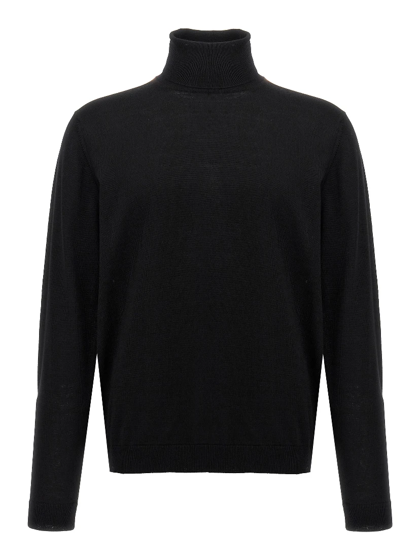 Black Merino Wool Cardigan