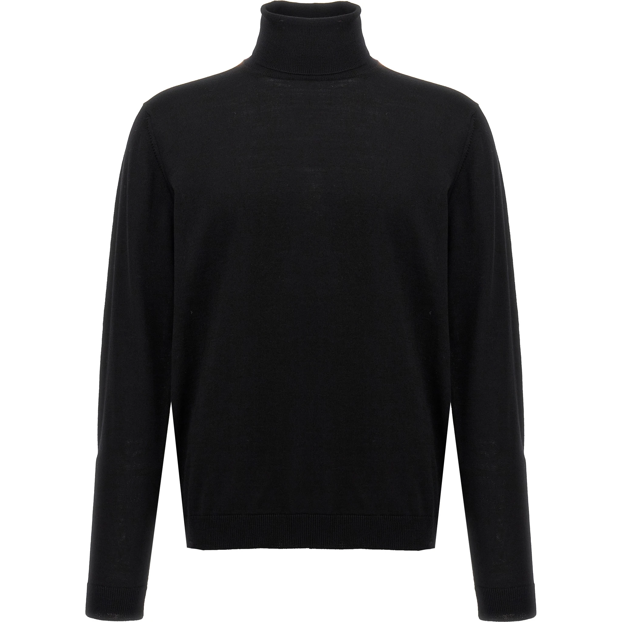 Black Merino Wool Cardigan