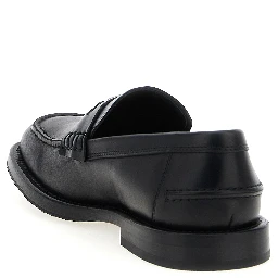 Black Velvet Leather Slip-On Loafers