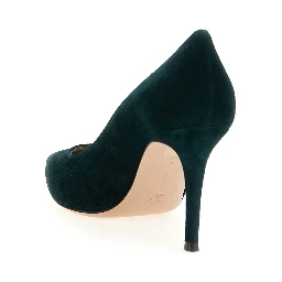 Bicolor Suede Leather High Heel Pumps