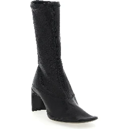 Black Lamb Leather Ankle Boots
