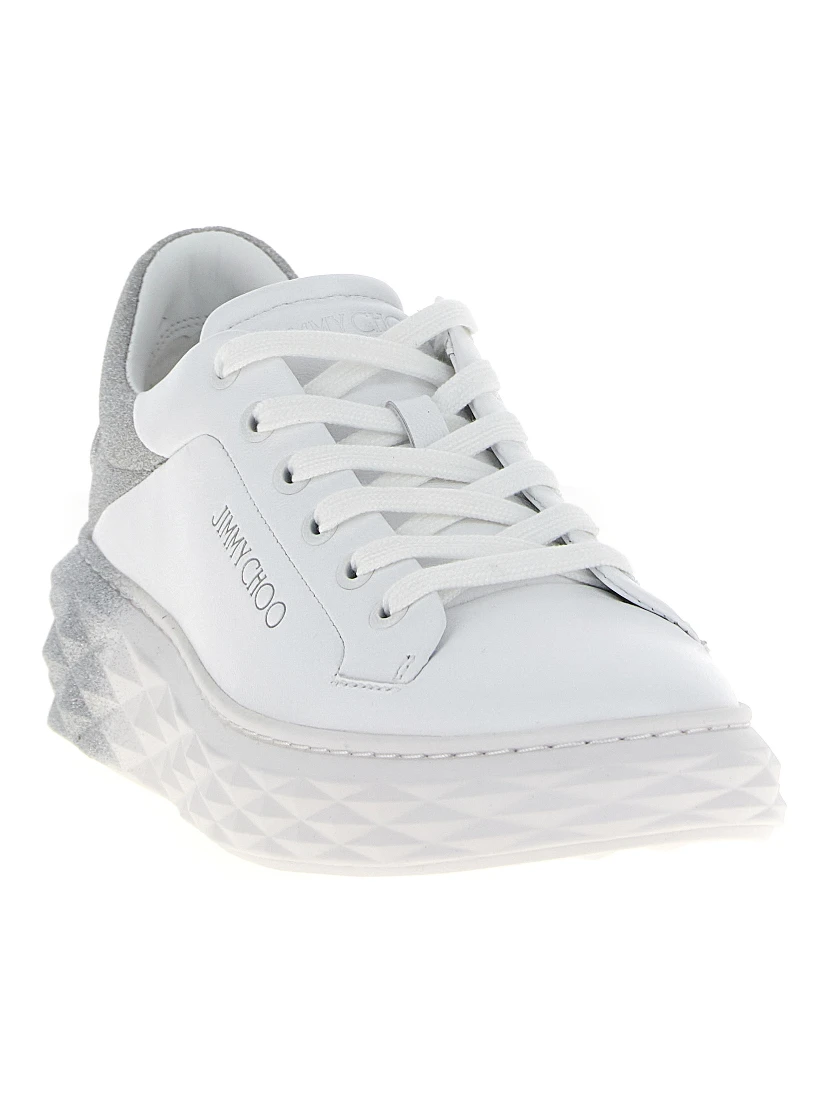 Silver Leather Chunky Sneakers