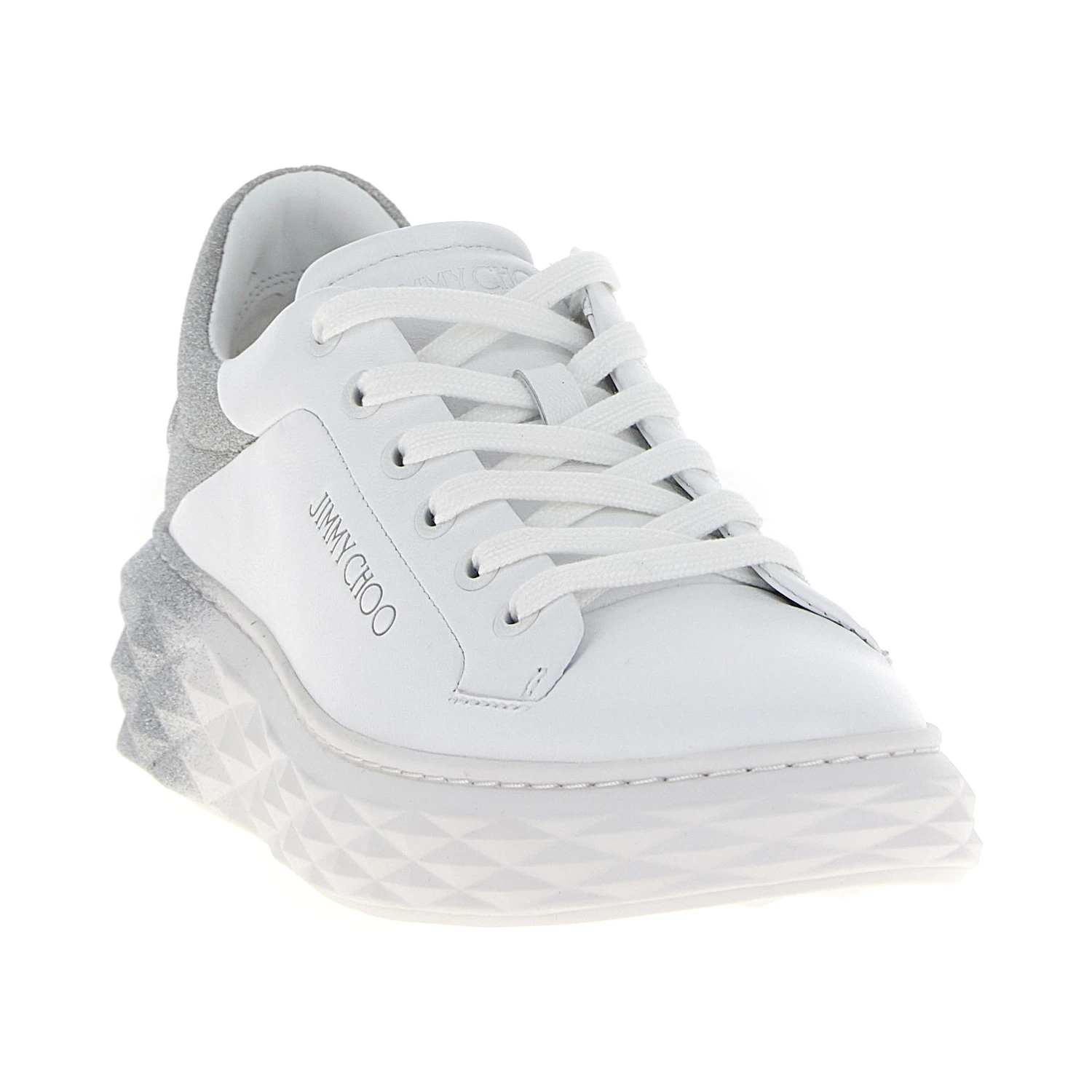 Silver Leather Chunky Sneakers