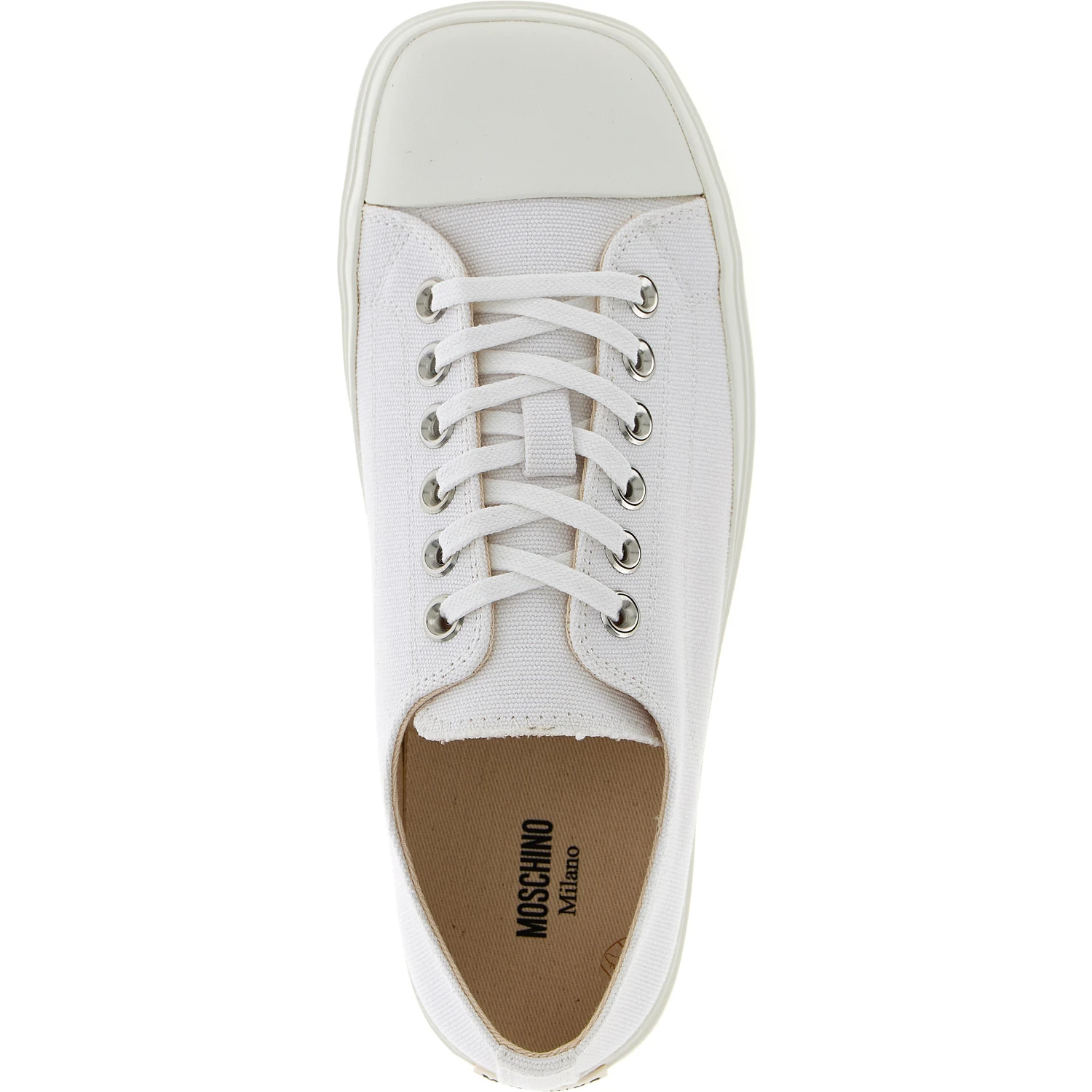 White Cotton Low Top Sneakers