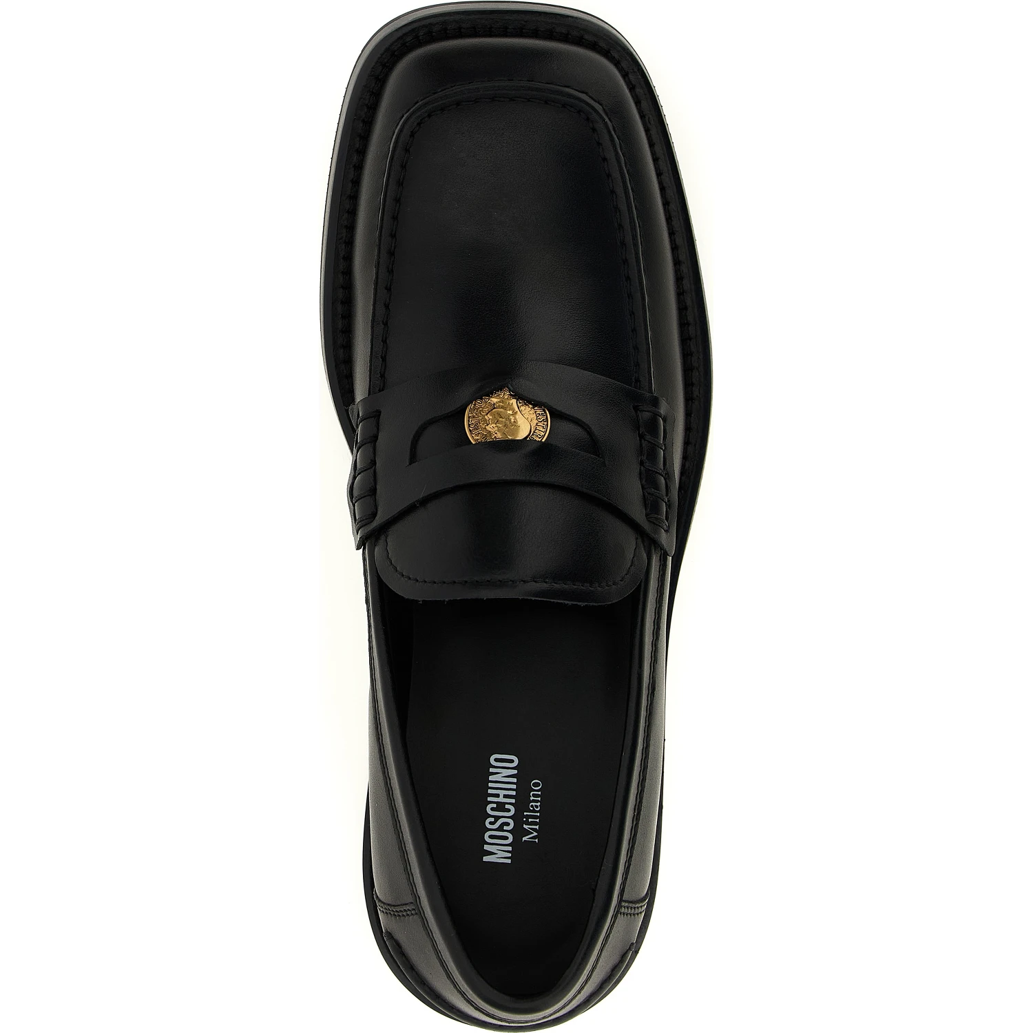 Black Velvet Leather Slip-On Loafers
