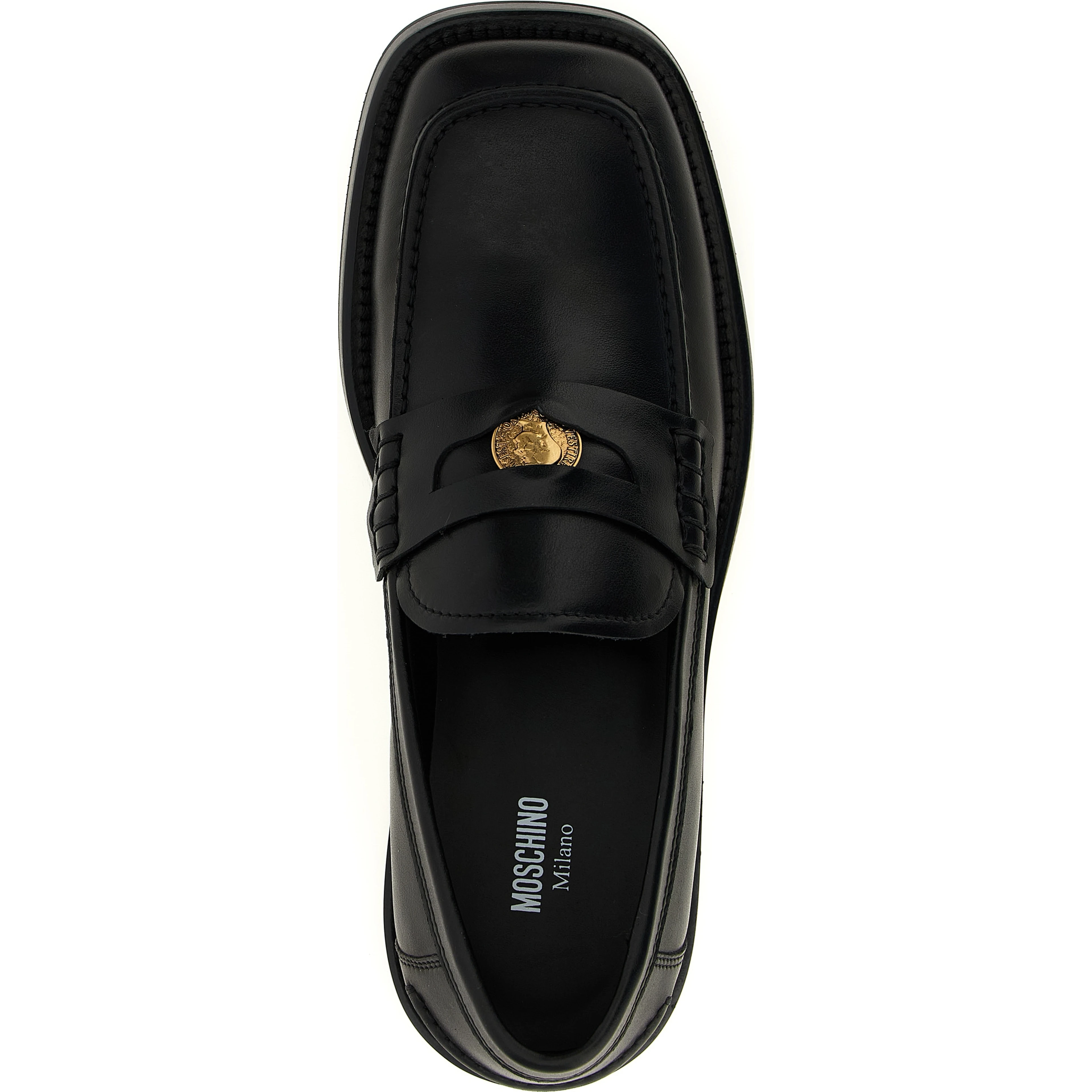 Black Velvet Leather Slip-On Loafers