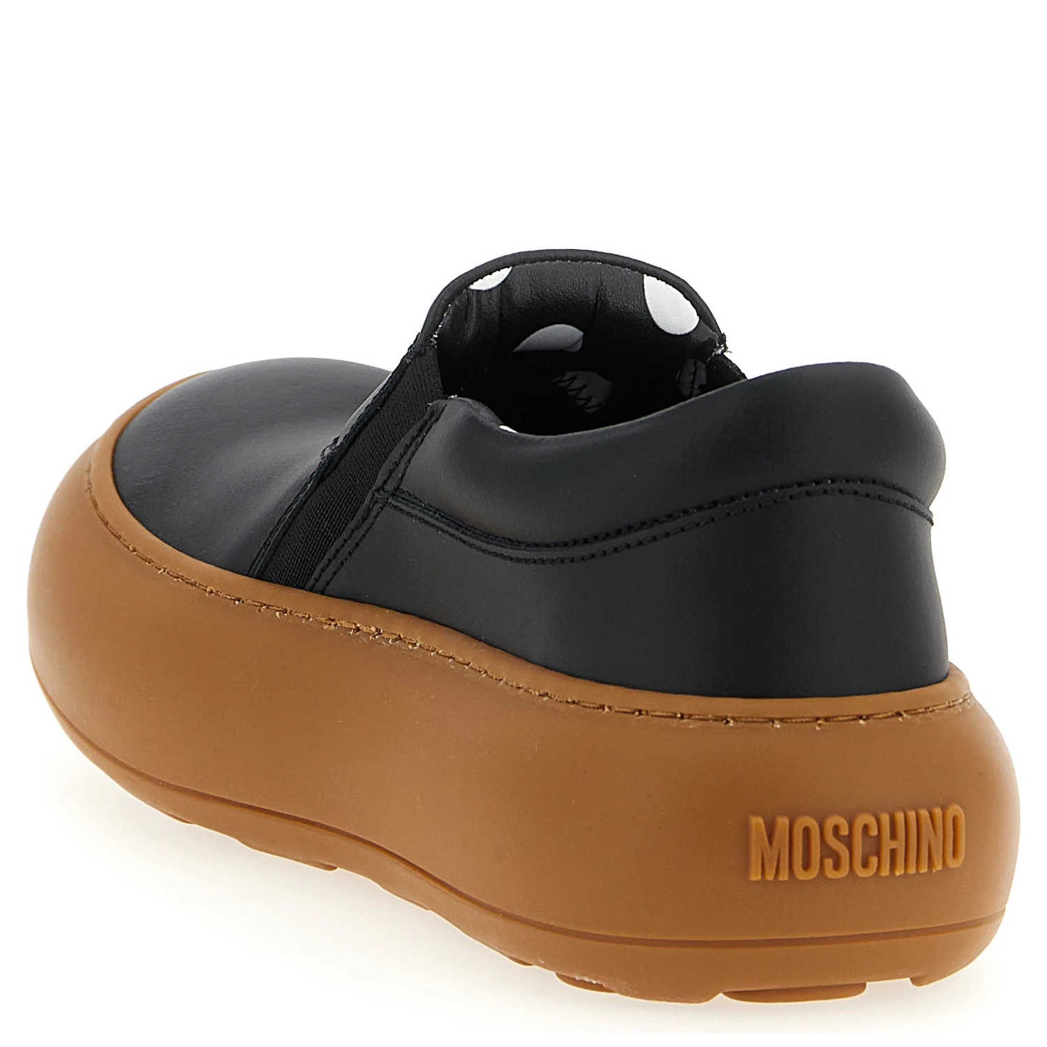 Black Leather Chunky Sneakers