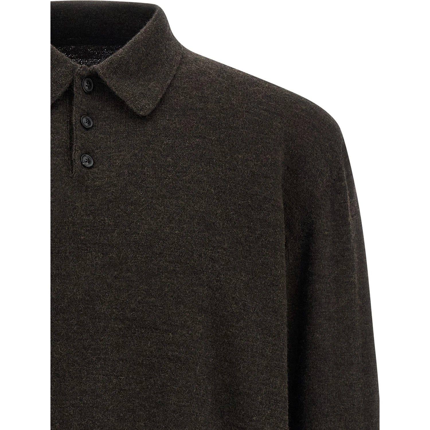 Brown Wool Polo Shirt