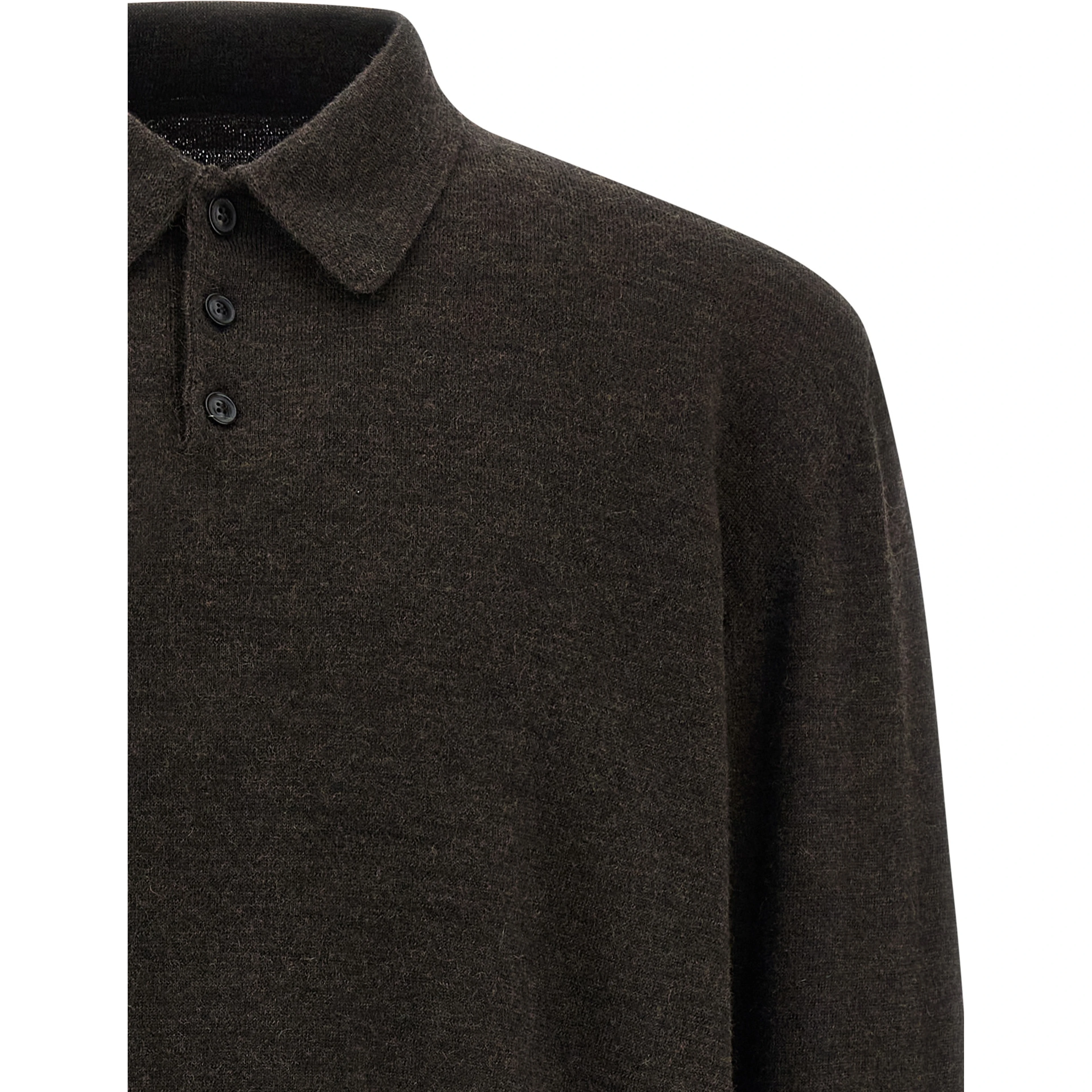 Brown Wool Polo Shirt