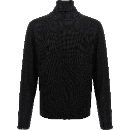 Black Merino Wool Cardigan