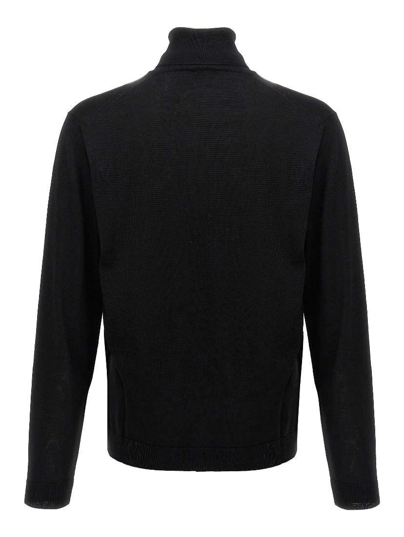 Black Merino Wool Cardigan