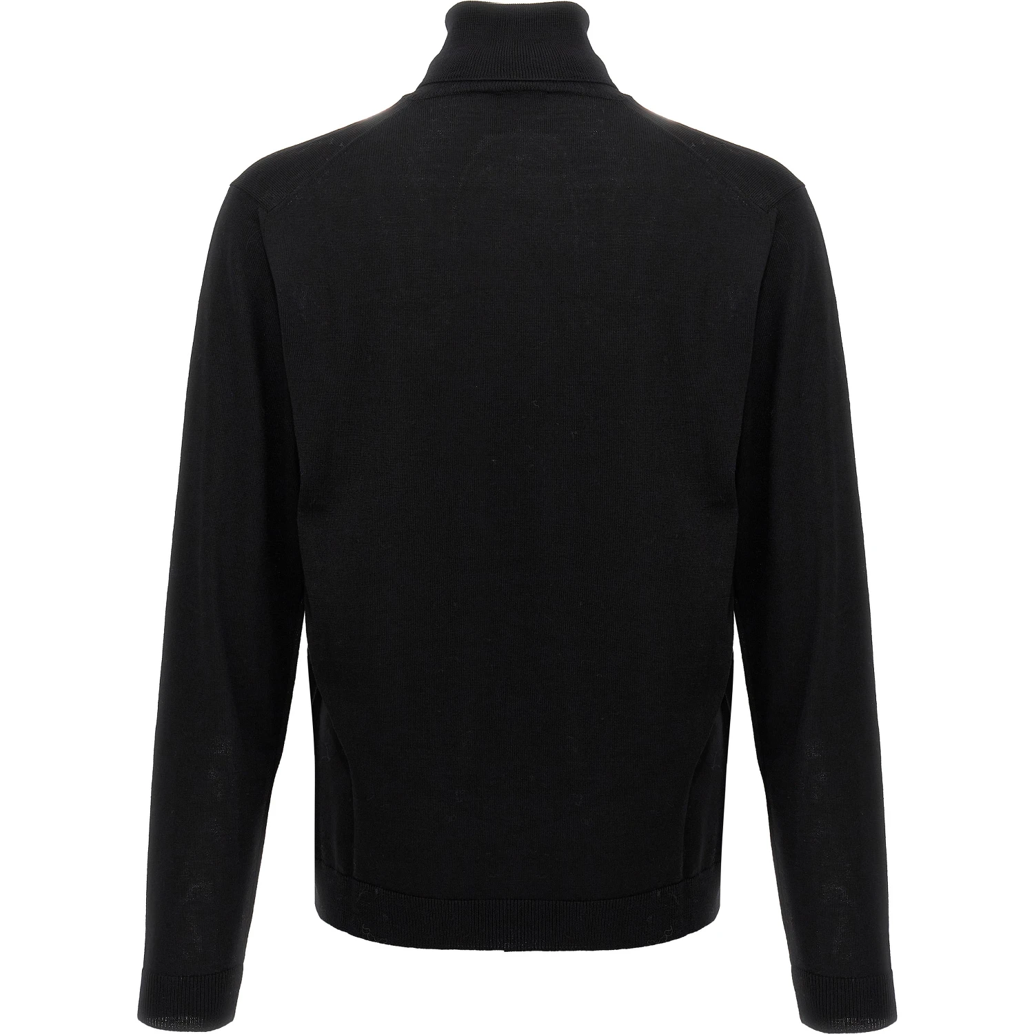 Black Merino Wool Cardigan