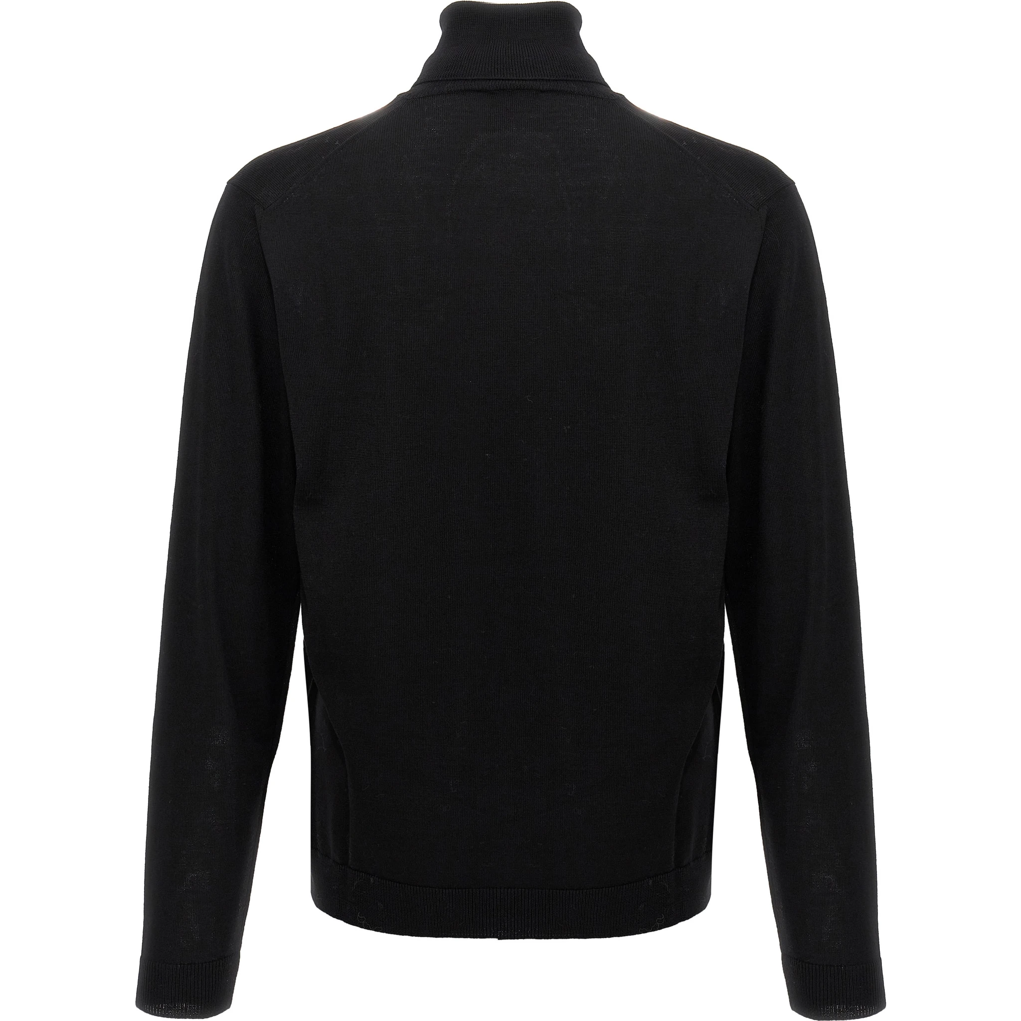 Black Merino Wool Cardigan