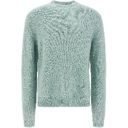 Blue Alpaca Leather Cardigan