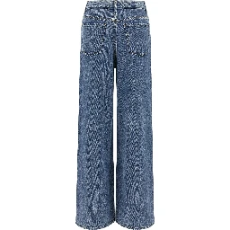 Blue Cotton High-Waisted Jean