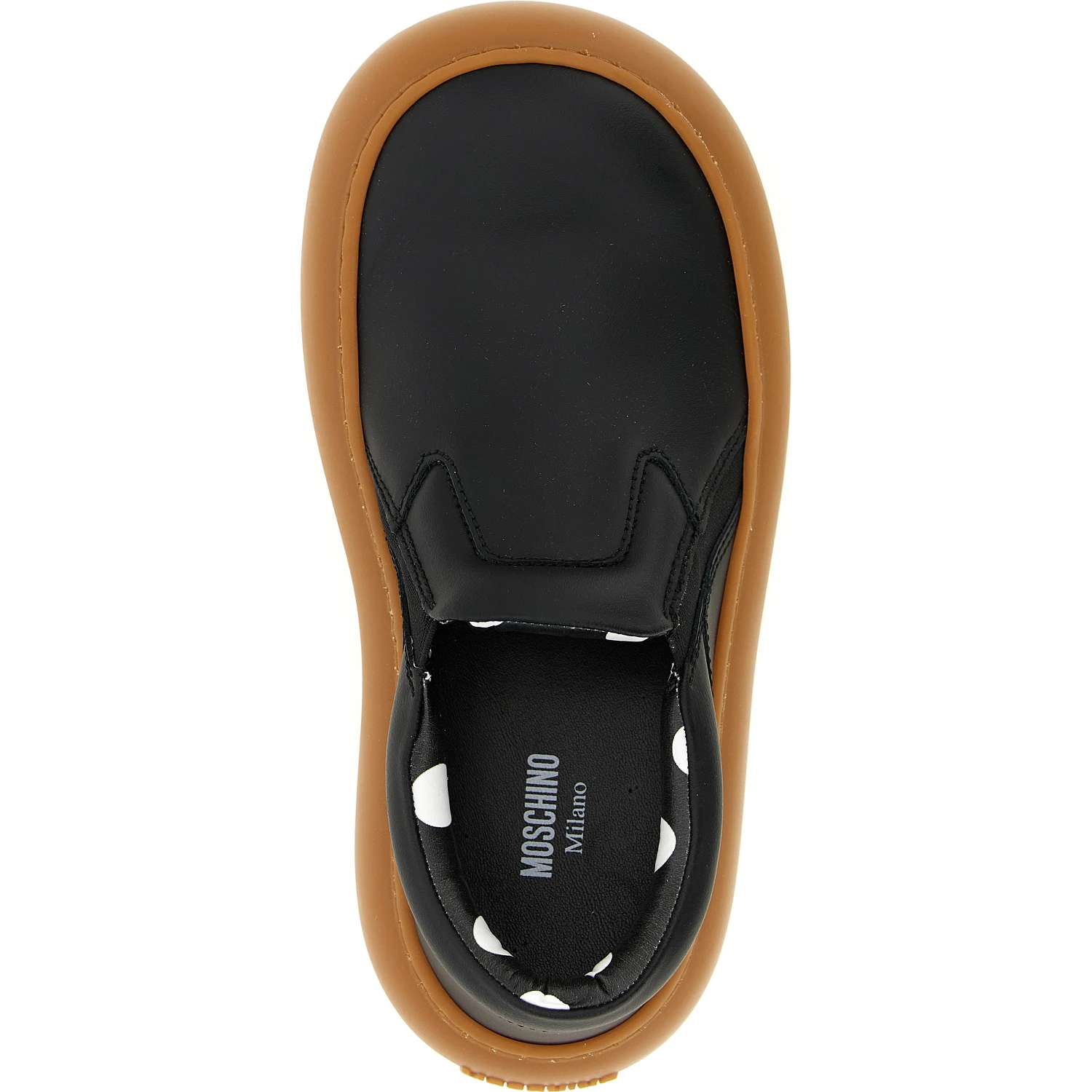Black Leather Chunky Sneakers