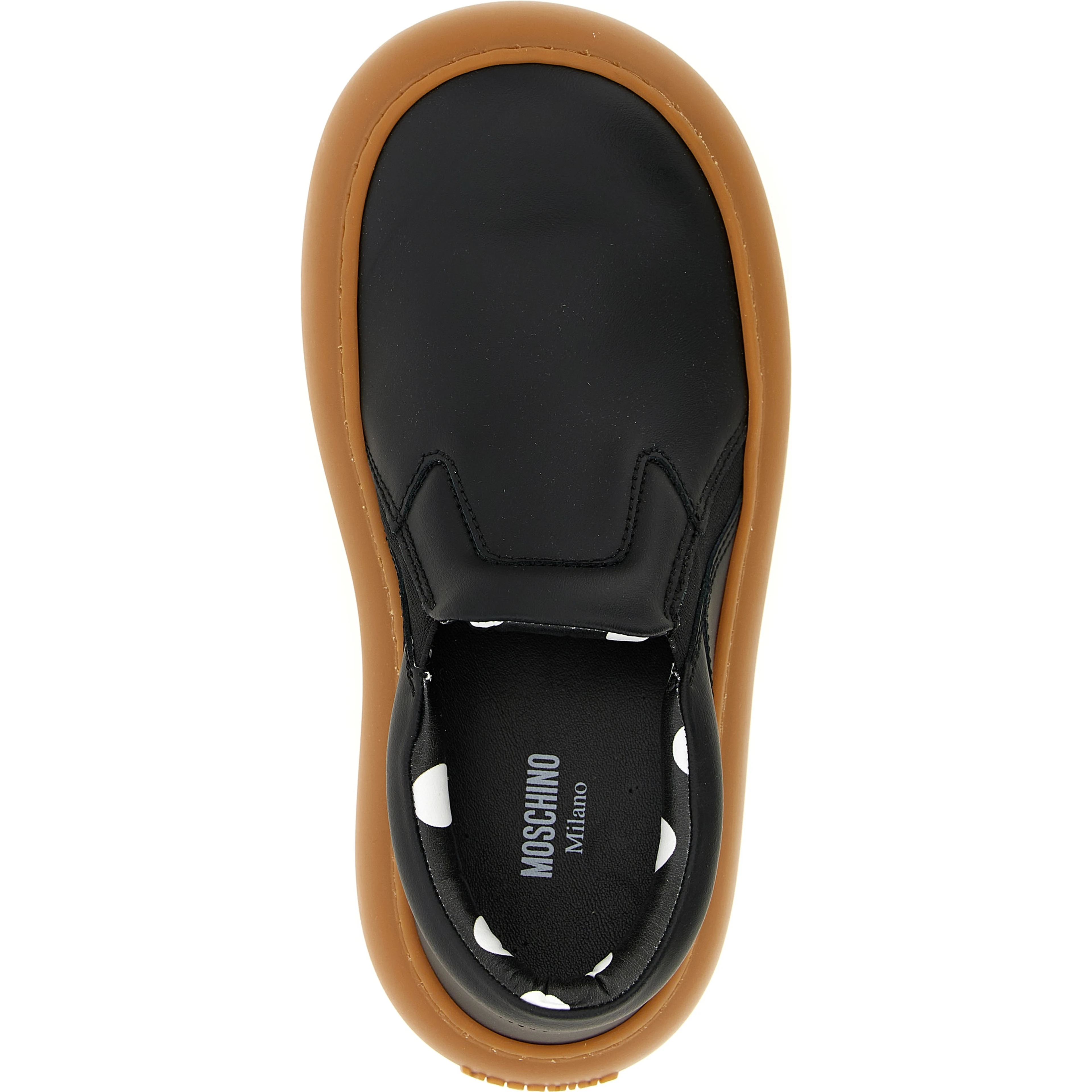 Black Leather Chunky Sneakers