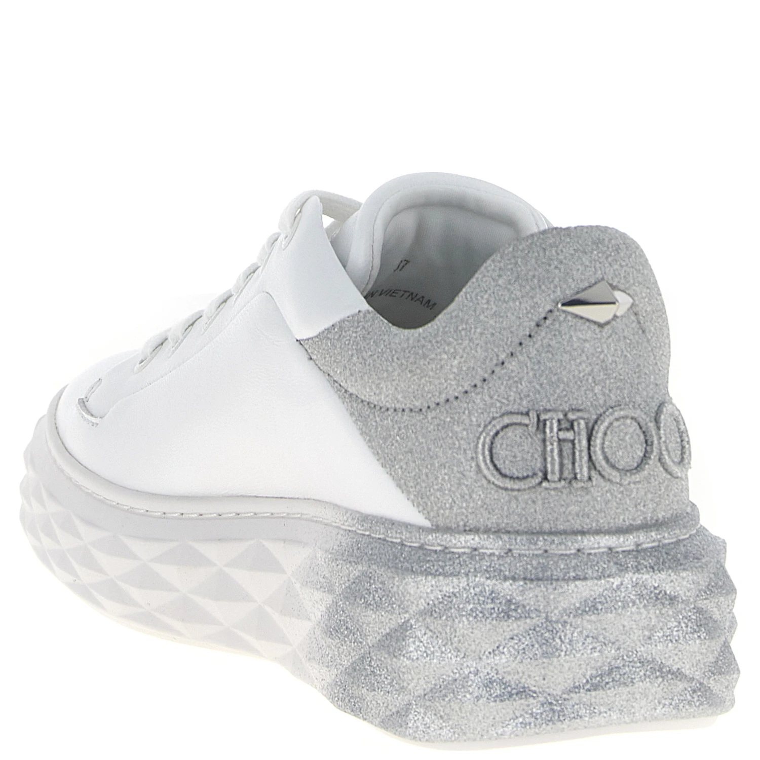Silver Leather Chunky Sneakers