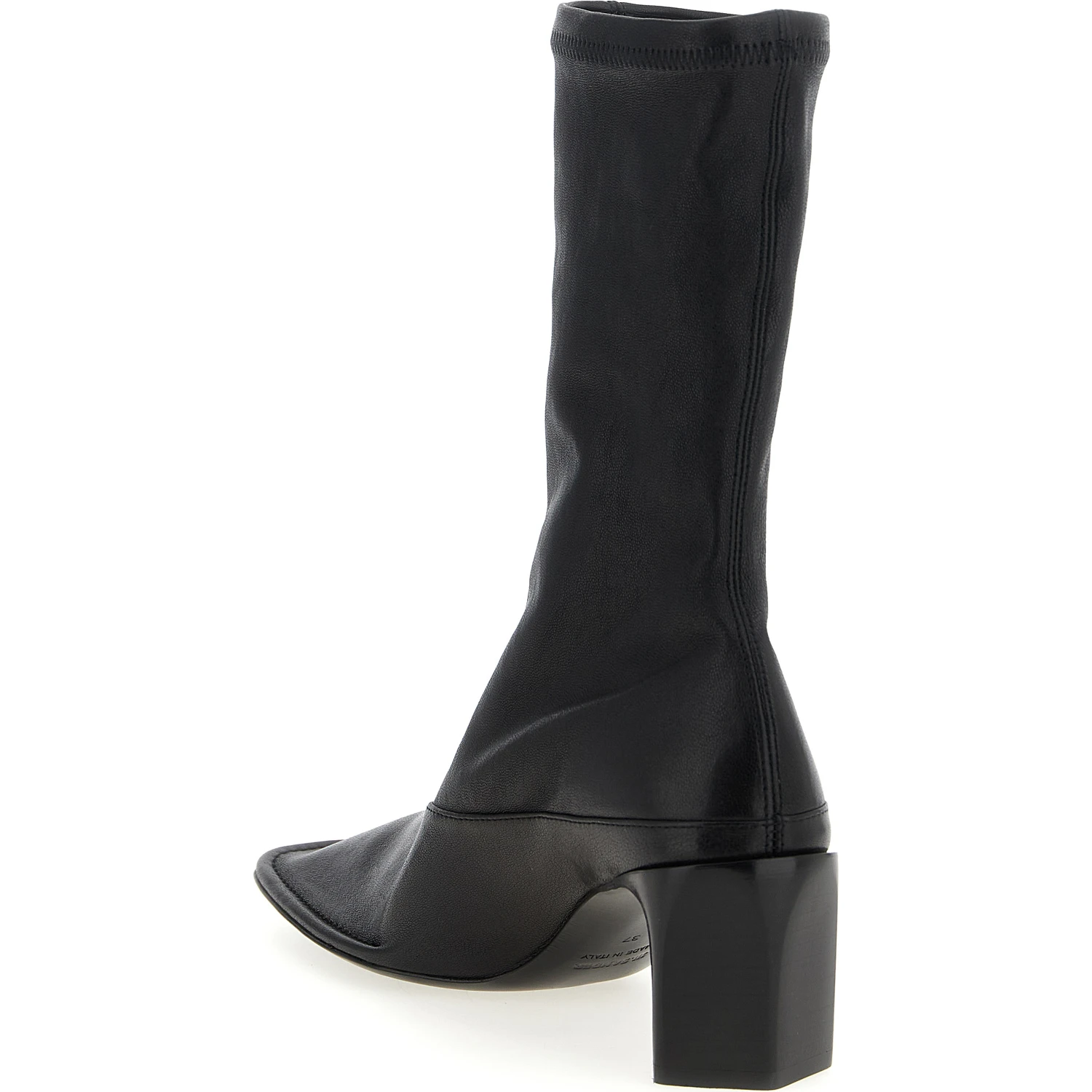 Black Lamb Leather Ankle Boots