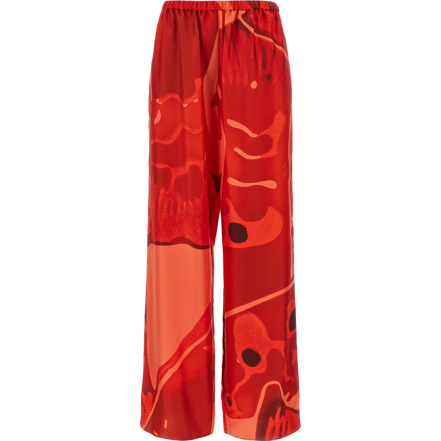 Multicolor Silk Casual Pants