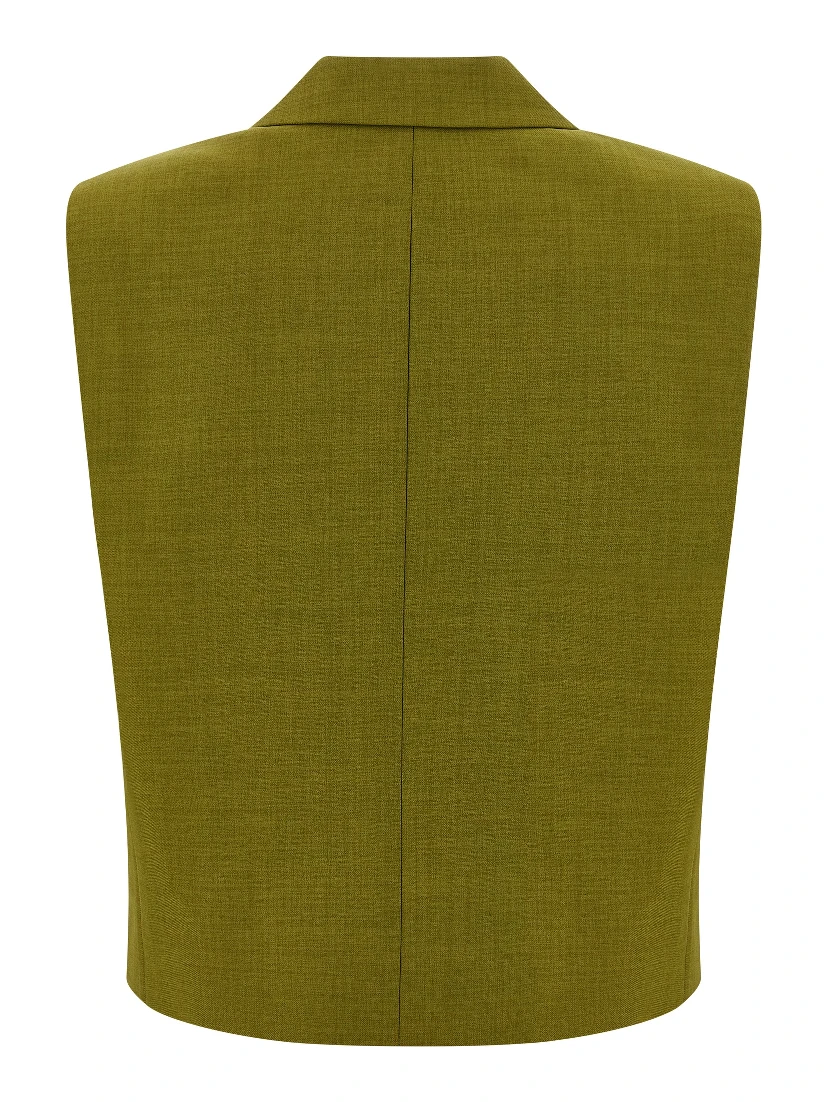 Bicolor Polyester Sleeveless Jacket