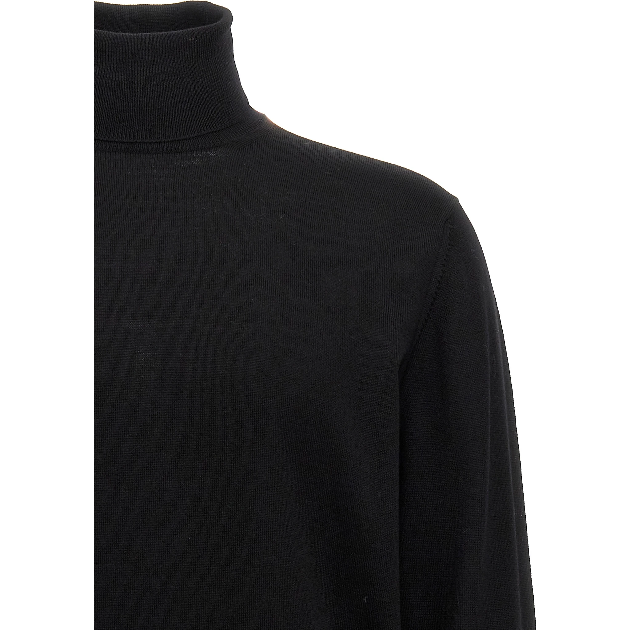 Black Merino Wool Cardigan