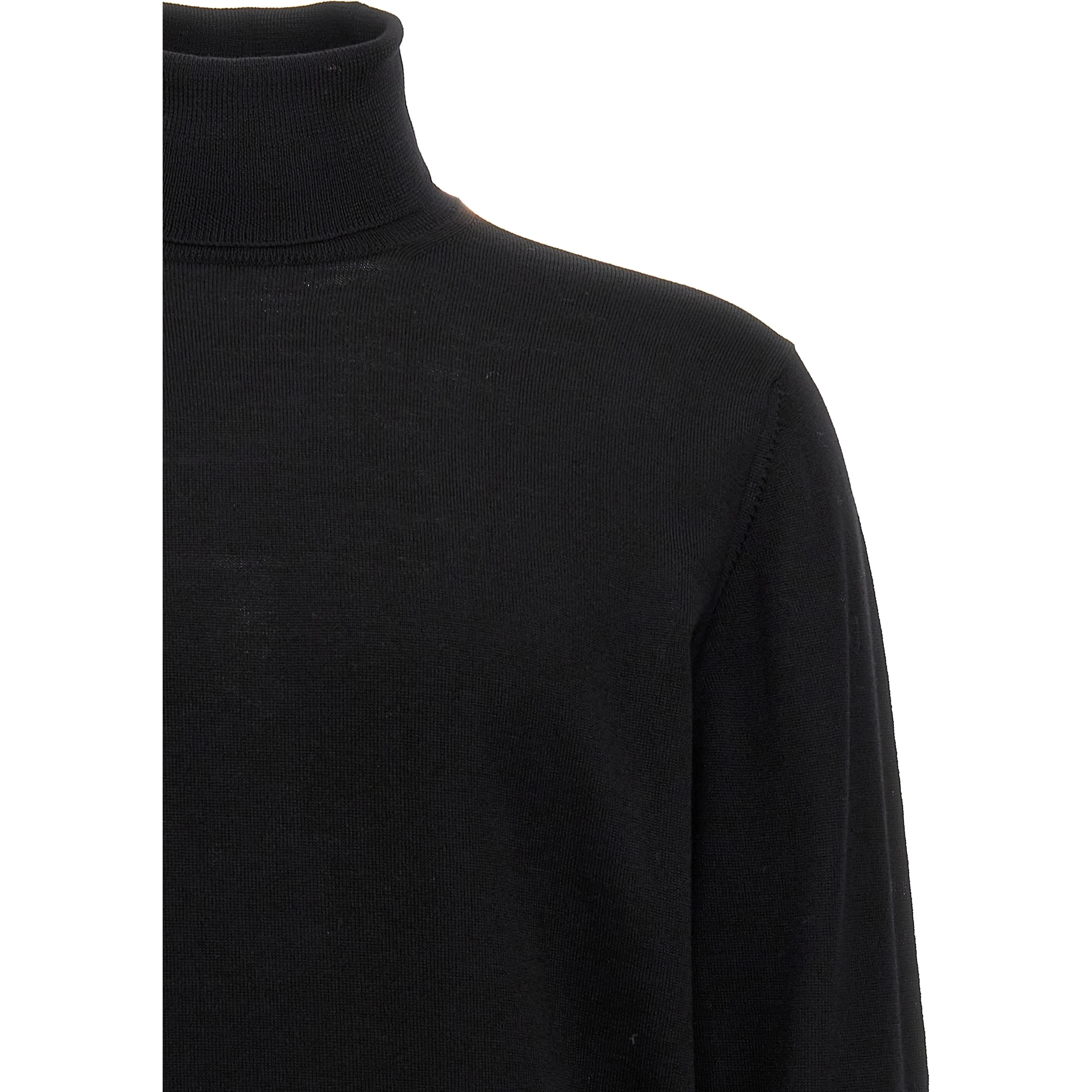 Black Merino Wool Cardigan