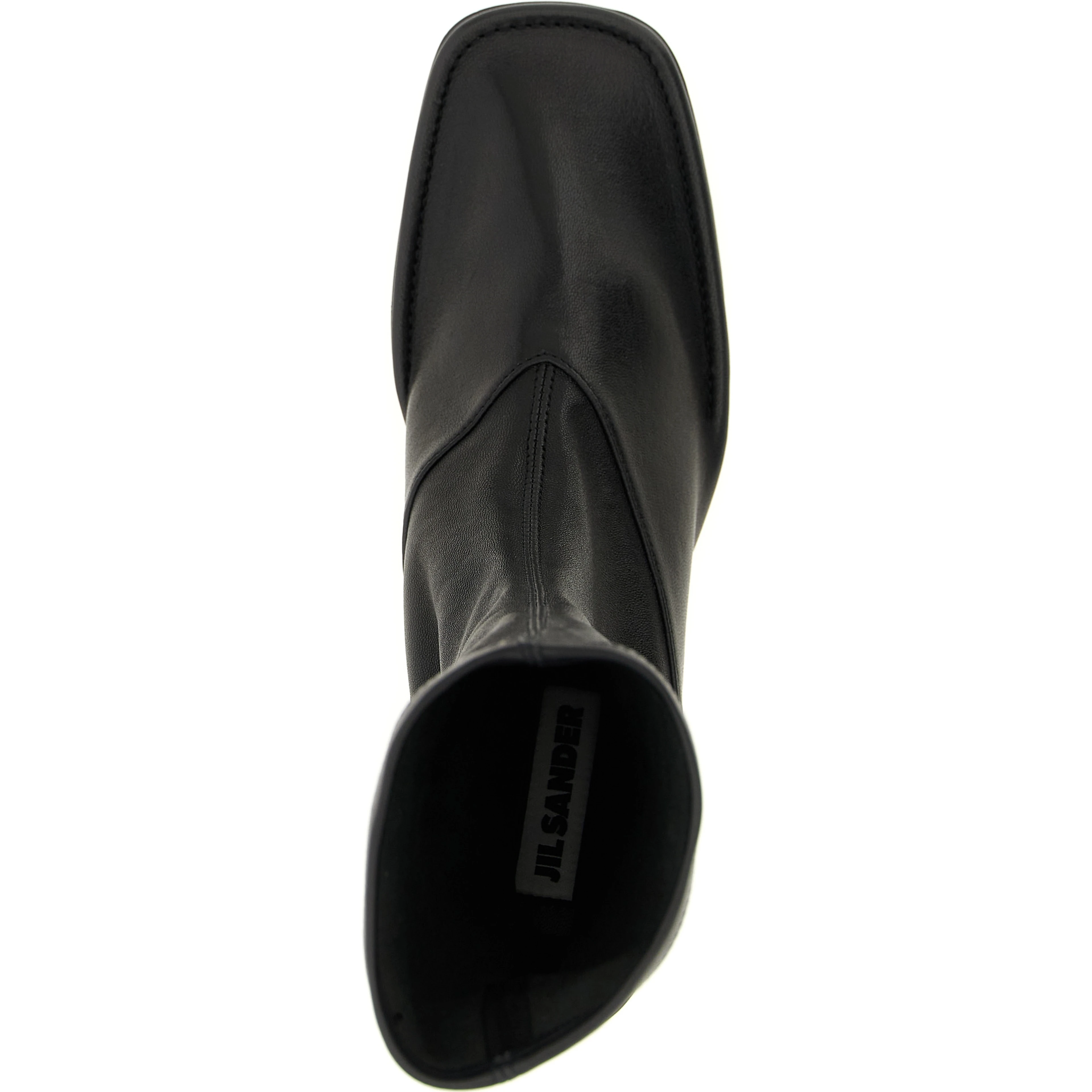 Black Lamb Leather Ankle Boots