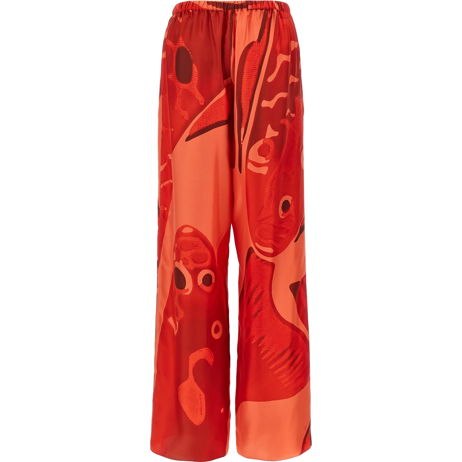 Multicolor Silk Casual Pants